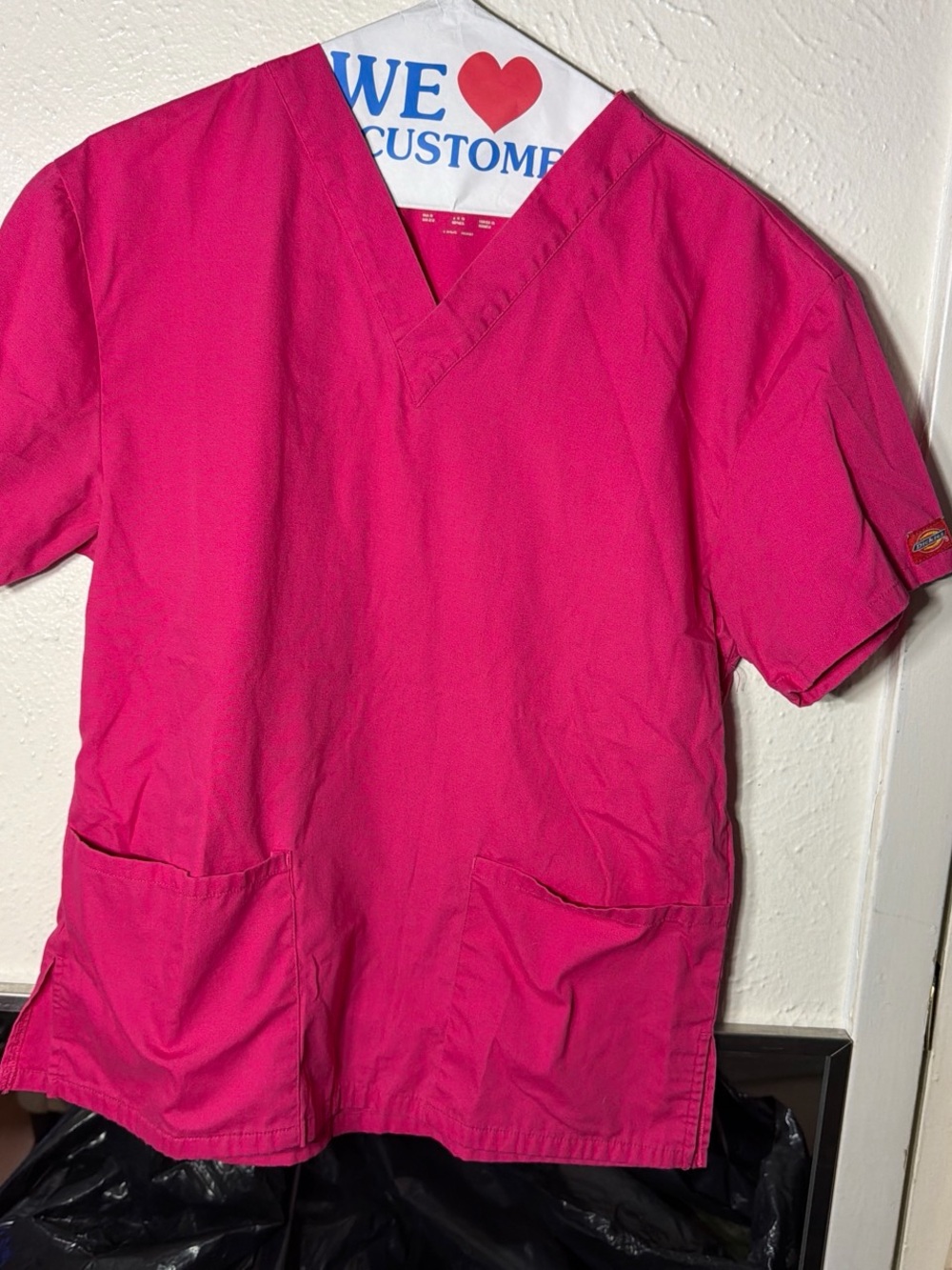 Dickies Kids Hot Pink V-Neck Scrub Top